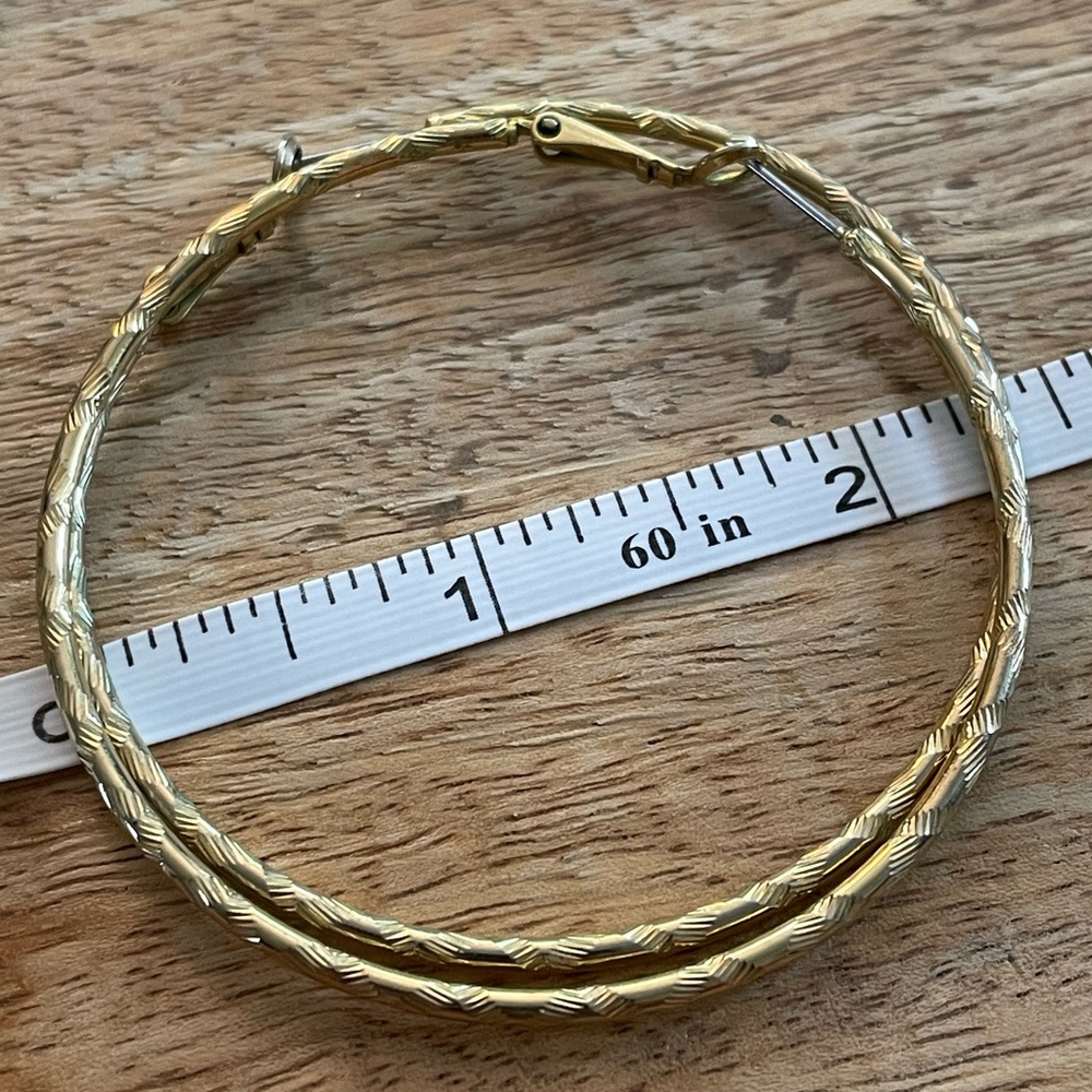 Gold, Silver, Rhinestone Hoop Earrings Set - Picture 2 of 8